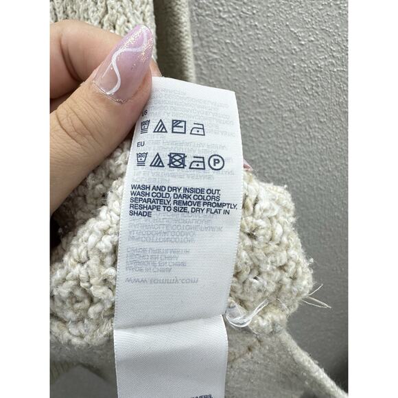 Tommy Hilfiger Womens Sweater Size Small Tan Open Knit 1/4 Zip - Picture 7 of 12